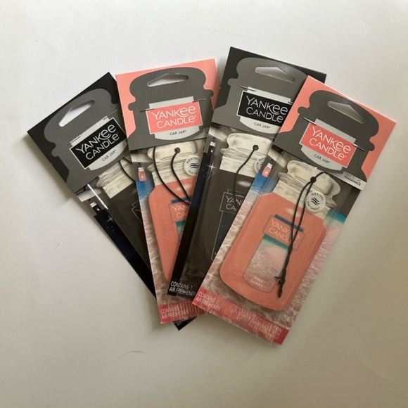 NWT Yankee Candle Pink Sands & Midsummer's Night Car Jar Air Fresheners - Picture 1 of 7